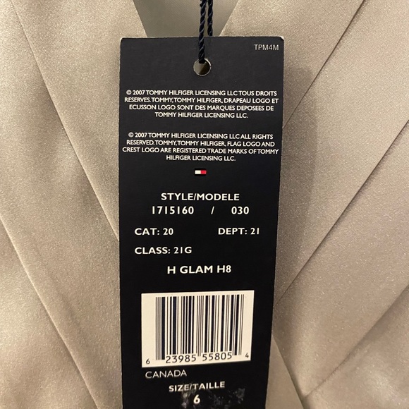 Tommy Hilfiger silk silver dress size 6 NWT - Picture 4 of 6